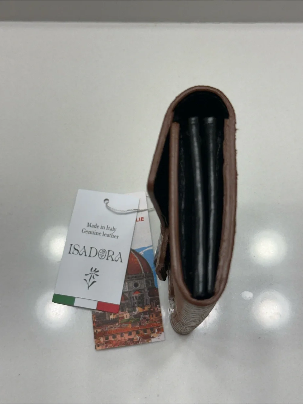 Brown Snake-Embossed Leather Wallet NWT